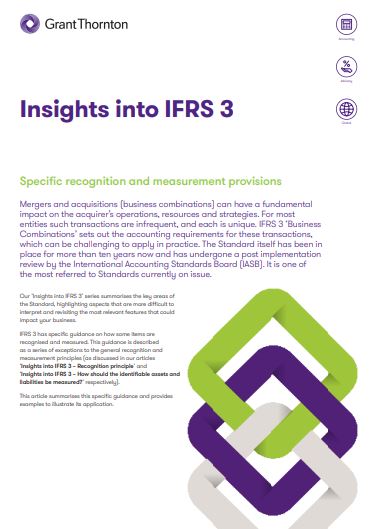 Specific recognition and measurement provisions